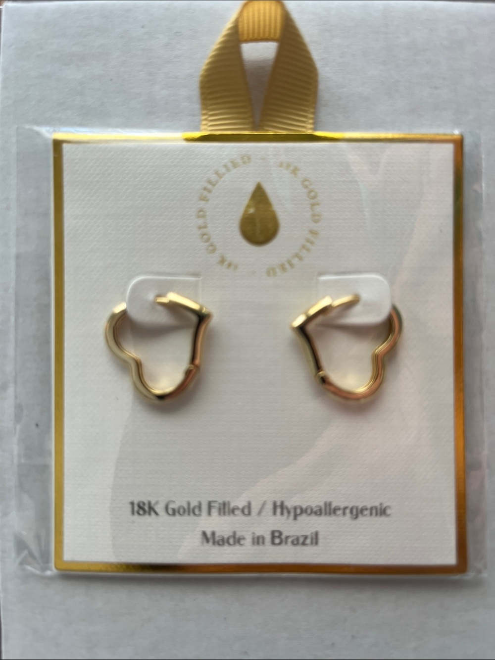 18K Gold-Filled Heart Hoop Earrings - Hypoallergenic